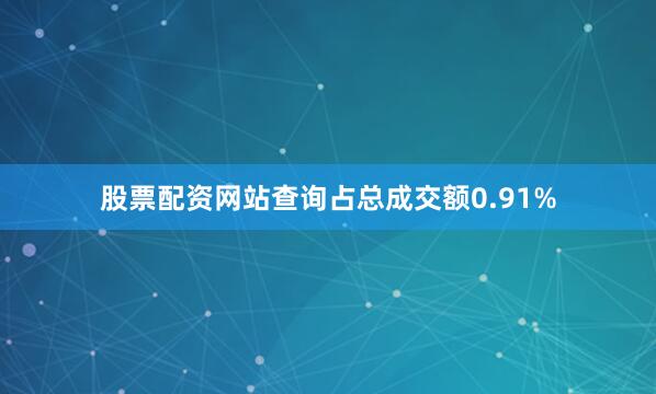 股票配资网站查询占总成交额0.91%