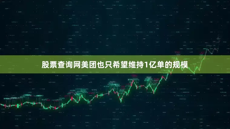 股票查询网美团也只希望维持1亿单的规模