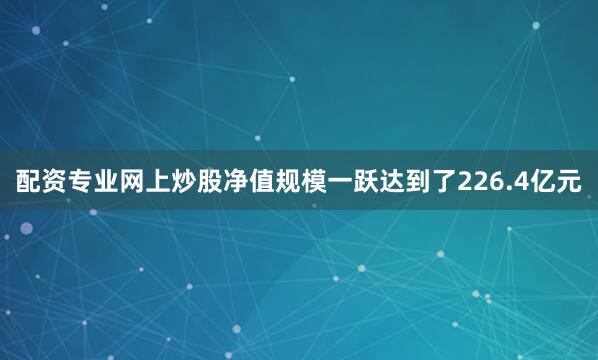 配资专业网上炒股净值规模一跃达到了226.4亿元